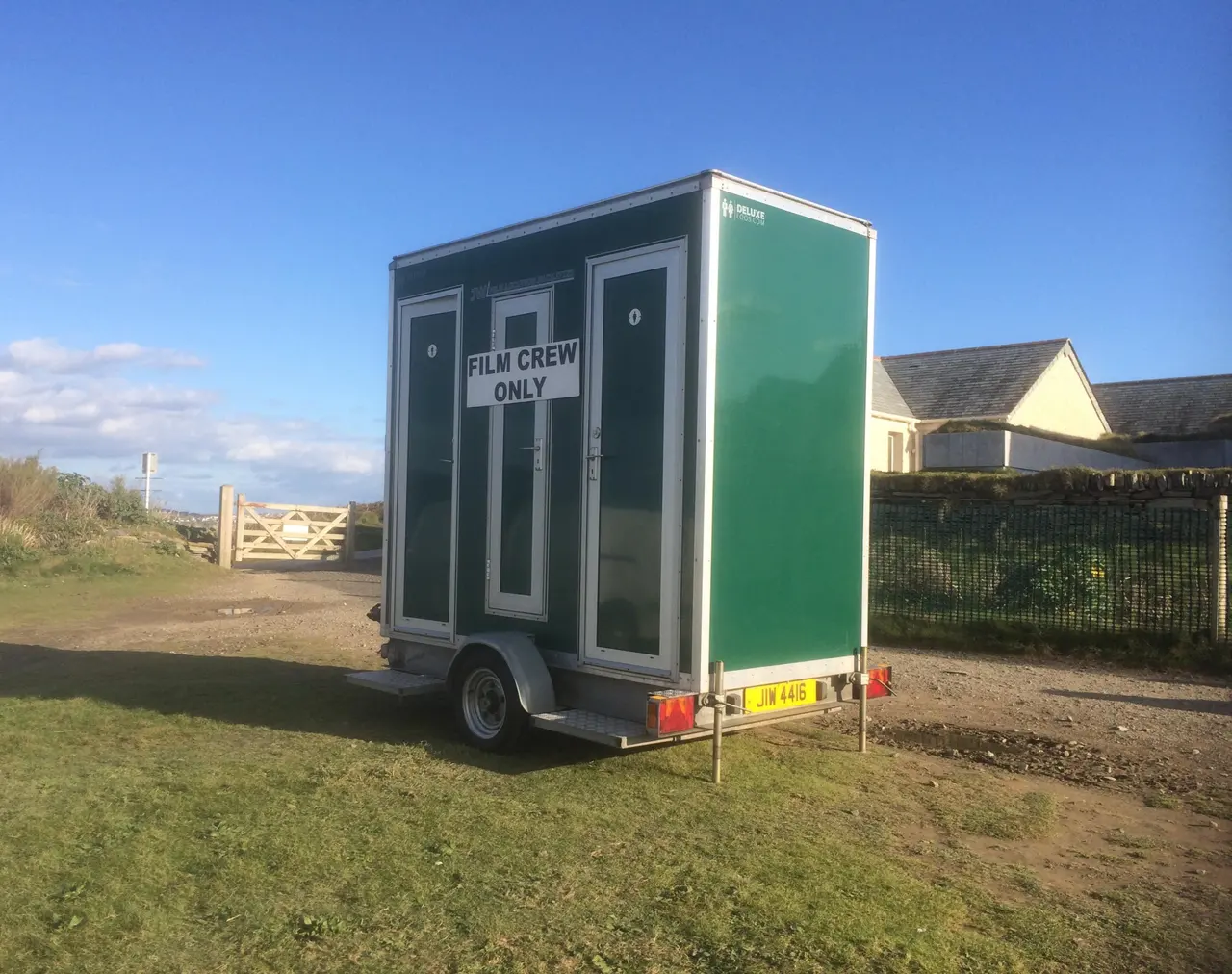 JW Set Honey 1+1 compact honey wagon at a remote Cornwall location