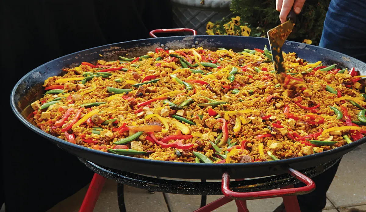 Giant paella pan at a Cornwall event